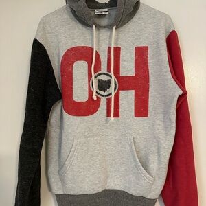Gray and Red Ohio State Hoodie